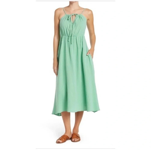 Lush Cotton Mint Midi Dress M NTW - Picture 1 of 4